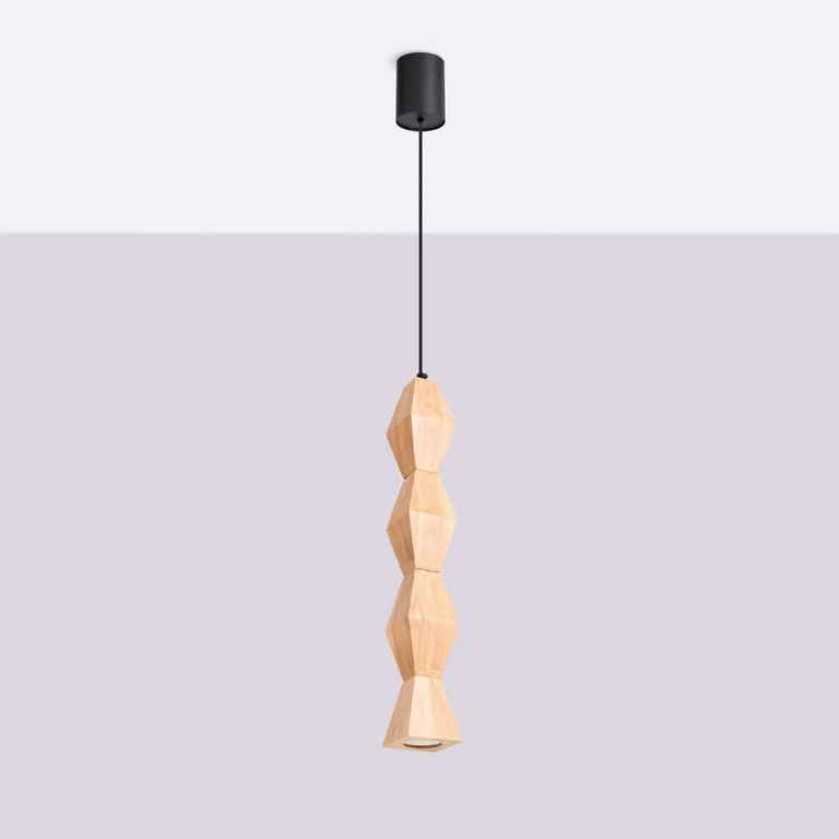 Lampada a sospensione KUBBE grande S 1xGU10 10W legno - faggio 200x8x8cm Sollux Lighting