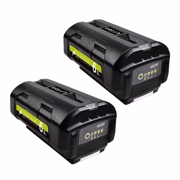 Batteria Ryobi 40V, capacità 6000mAh, compatibile con gli utensili Ryobi , 2 PACK