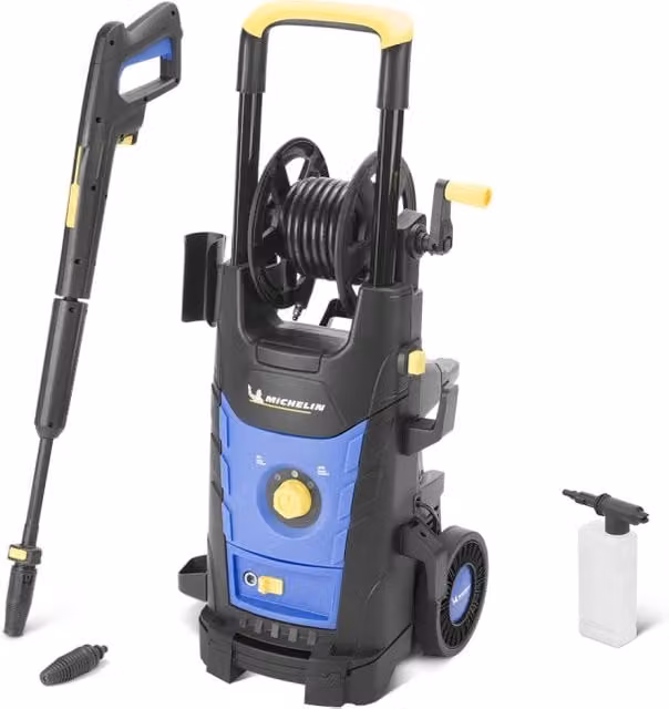 Idropulitrice ad alta pressione Michelin MPX22EHDS blu con doppia velocità, 2200 W, 160 bar e 460 l/h per auto ed esterni casa – 1