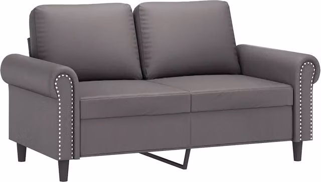 Divano | Divano da soggiorno | Sofa a 2 Posti Grigio 120 cm in Similpelle