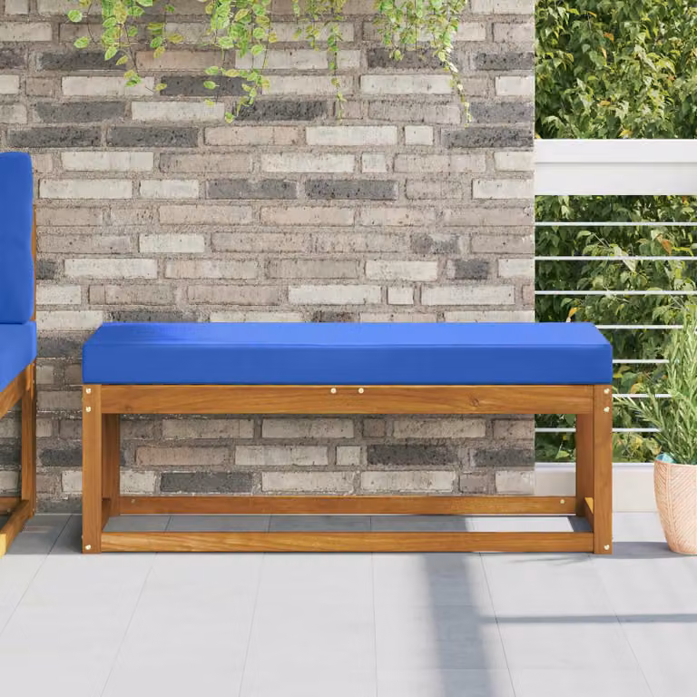 vidaXL Cuscino da Sedia Esterno in Poliestere Blu con Rivestimento Rimovibile L: 40 cm, P: 40 cm, H: 8 cm