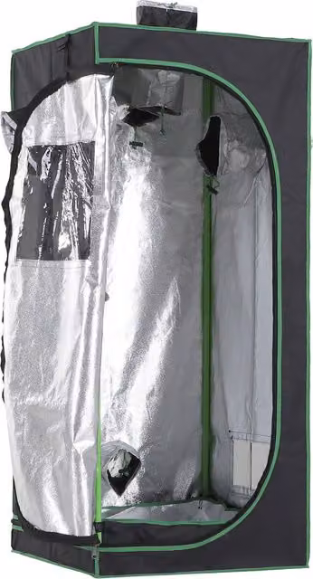 Tenda da coltivazione idroponica Outsunny in Mylar e Oxford 600D nera H 140 x L 60 x P 60 cm – 1