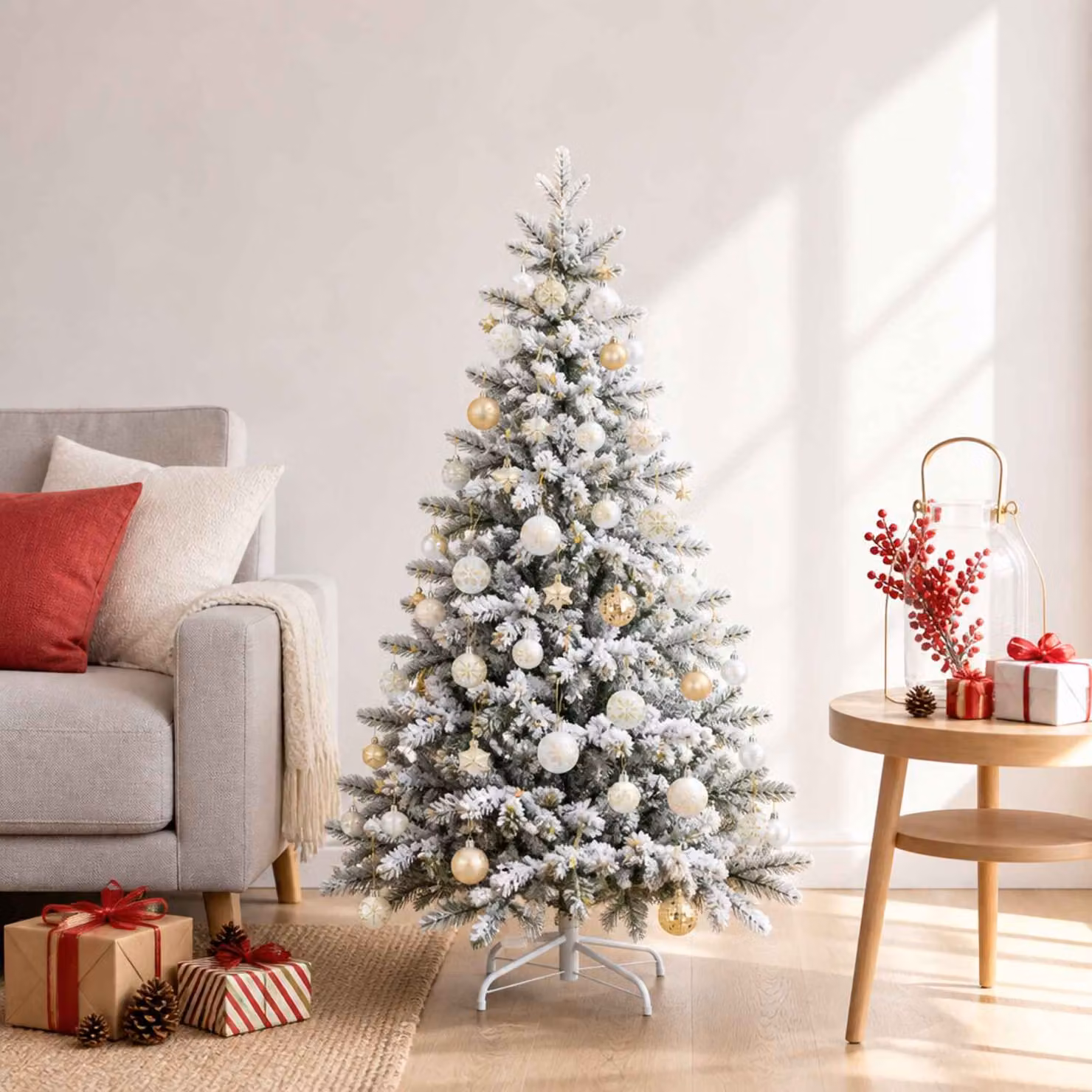 vidaXL Set di Palline di Natale 88 pz Oro e bianco Ø 6 cm Plastica
