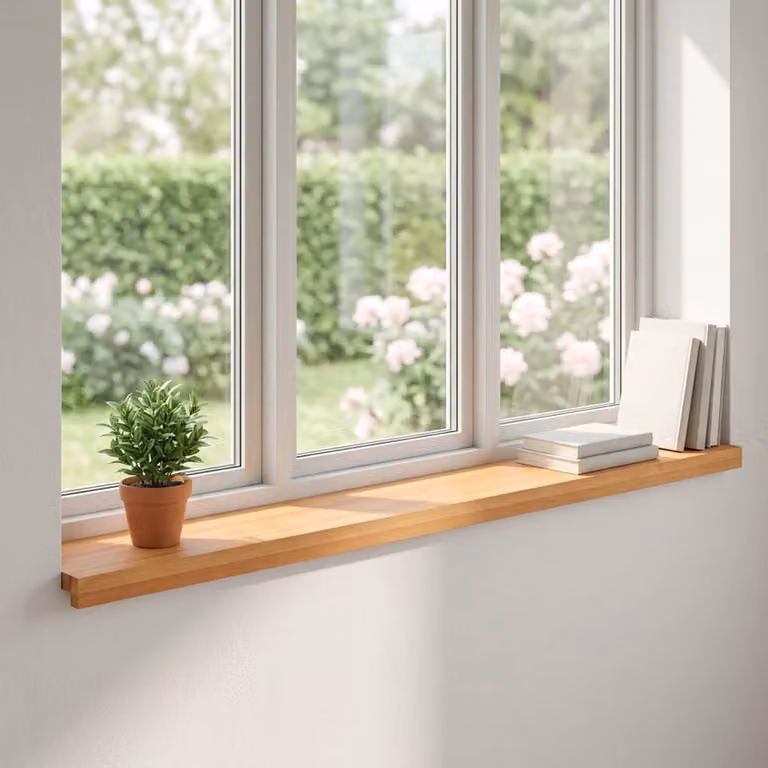 Set di 2 soglie per finestre vidaXL in legno marrone chiaro L 120 cm x P 20 cm x H 2 cm