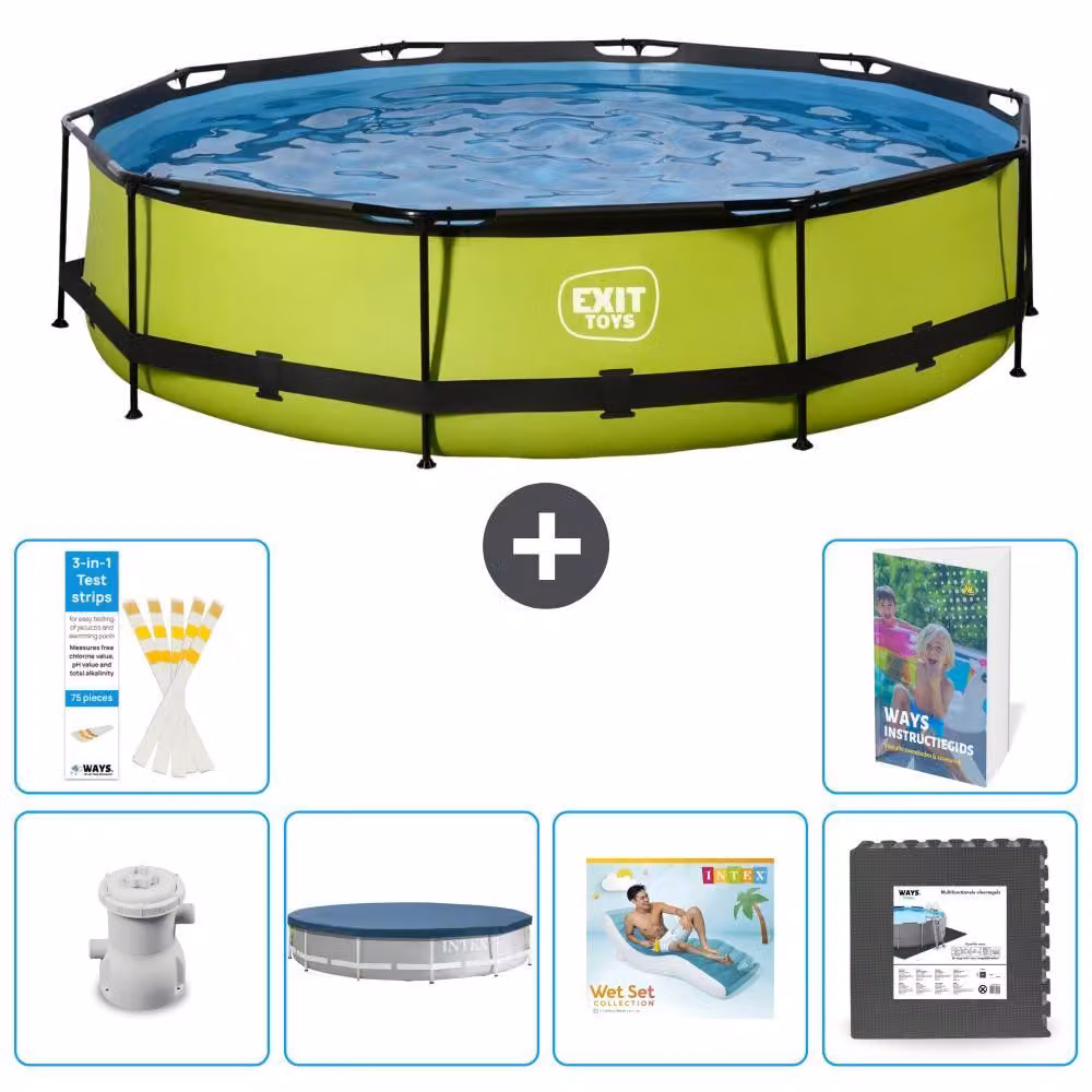 Piscina gonfiabile rettangolare - 360x76 cm - Set da 5 pezzi - Modello S223