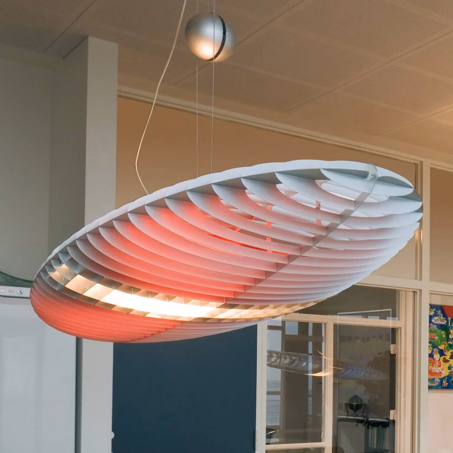 Luceplan Lampada a sospensione Titania, dimmerabile, Alluminio / Grigio / Zincato, Soggiorno / Sala da pranzo, Metallo, Moderno, Lampada a sospensione