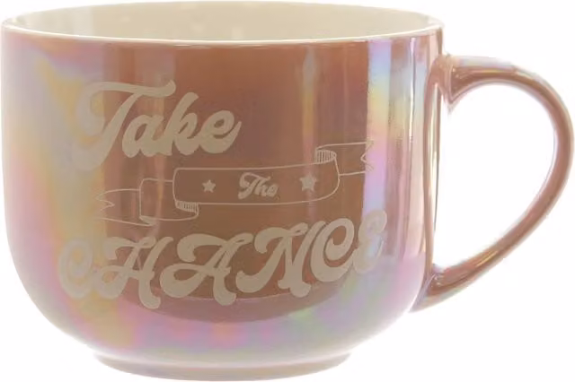 Tazza jumbo in ceramica rosa perlato Take The Chance da 500 ml KASANOVA