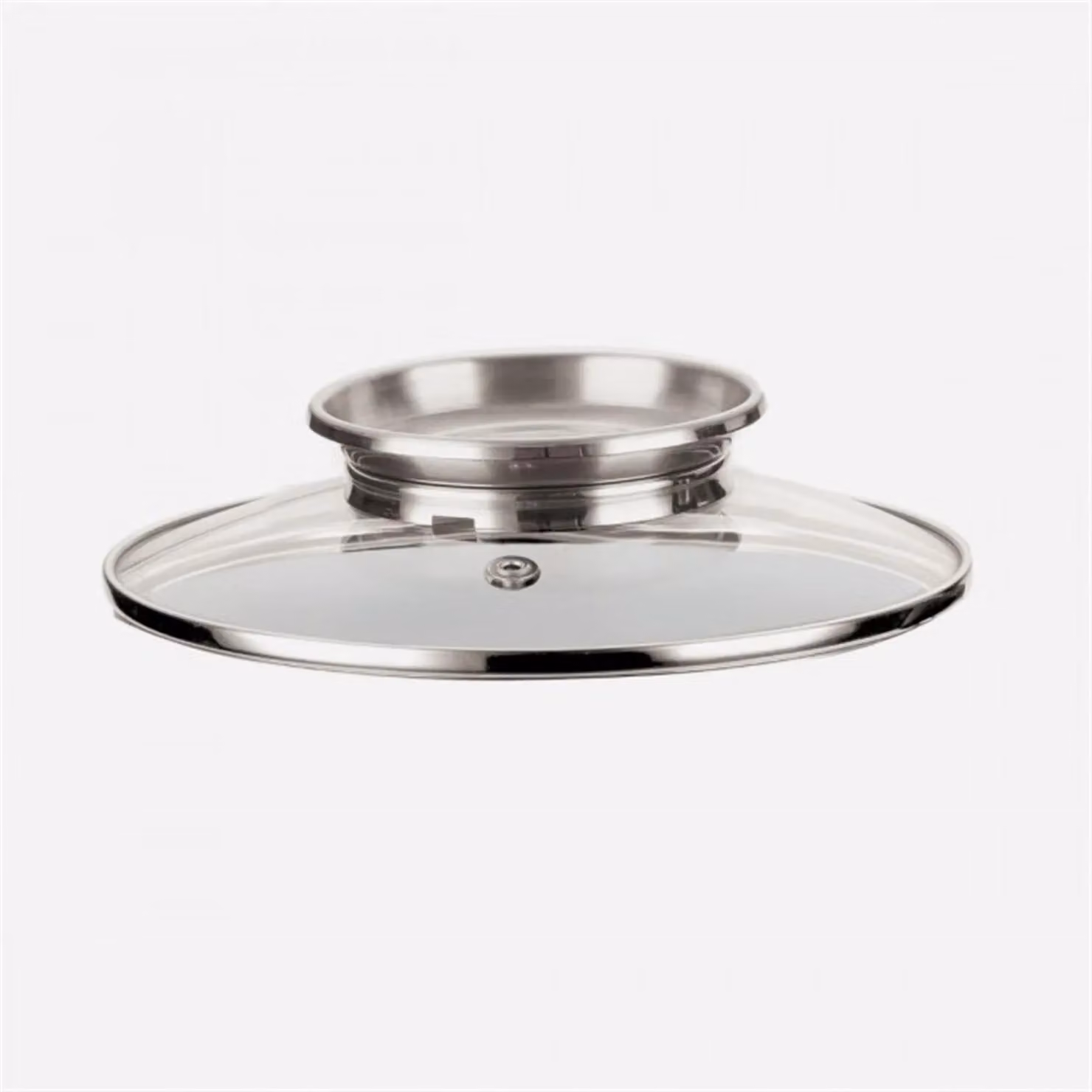 Coperchio vetro con pomolo inox dosaroma, diam. 28 cm