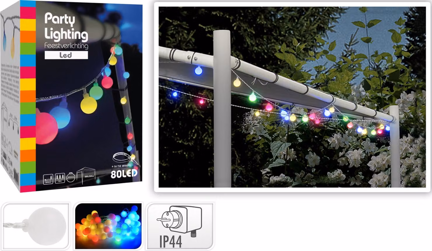 Aussenbeleuchtung Led Kette 80Led