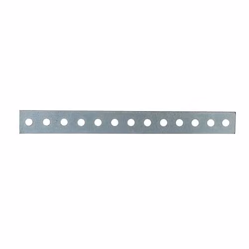 Piastrina dritta forata 100 x 20 spessore 2 mm.
