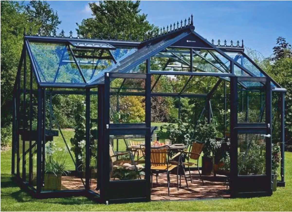 Casa Padrino casa da giardino nera 600 x 400 x H. 450 cm - Case da giardino