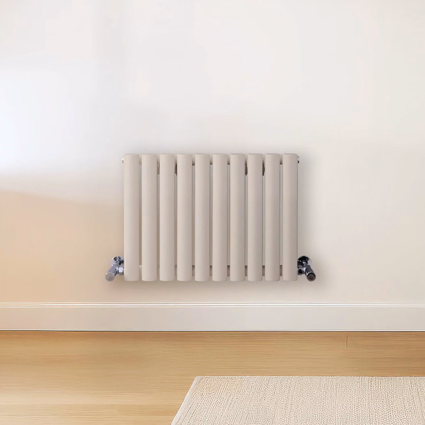 Radiatore di Design Orizzontale Bianco (Pearl Bianco) - 400mm x 590mm - Pannello Doppio  - Revive
