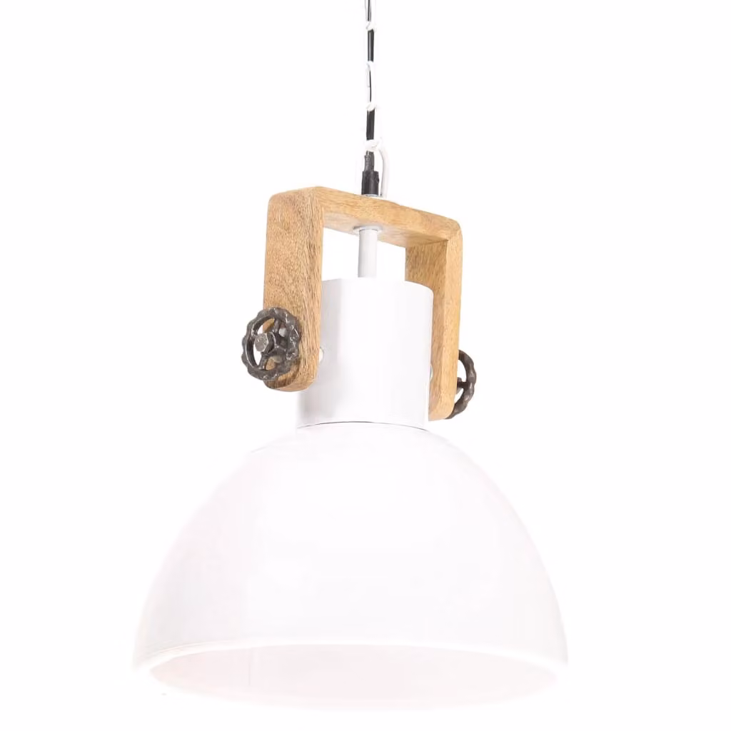vidaXL Lampada a sospensione in stile industriale 25 W bianca rotonda 30 cm E27