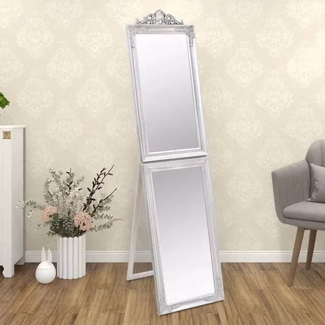 Specchio autoportante rettangolare vidaXL argento L: 50 cm, H: 200 cm