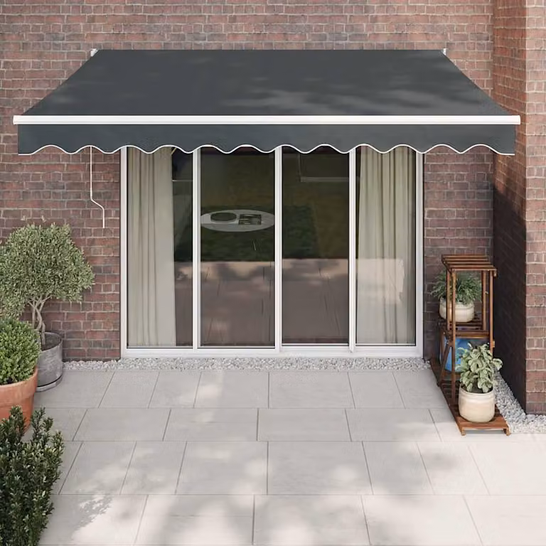 Tenda da Sole Retrattile vidaXL Antracite in Alluminio e Poliestere L: 350 cm, P: 250 cm