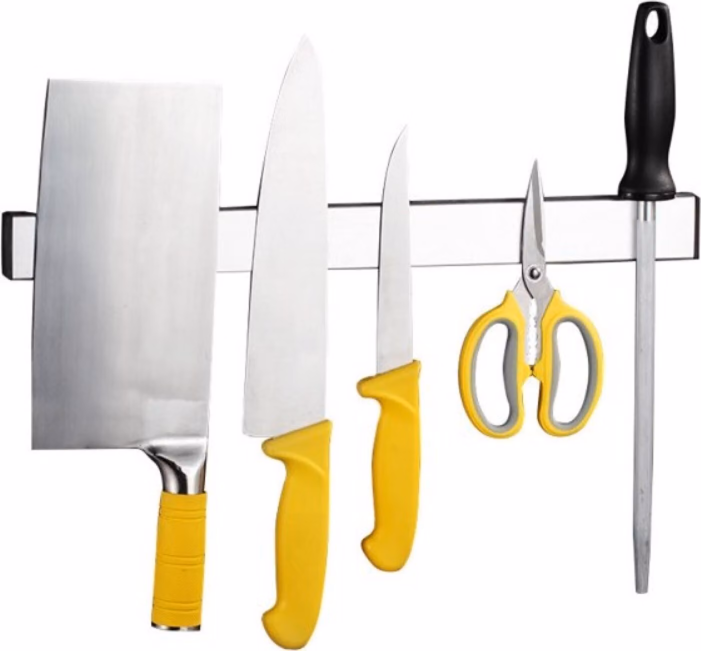 Binario magnetico autoadesivo [40 cm] - Binario portacoltelli in acciaio inox senza foratura | Binario magnetico per utensili e attrezzi da cucina | Binario portautensili con nastro adesivo | Portacoltelli a muro | Portautensili