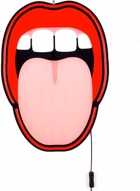 Lampada a neon Seletti Tongue rossa da parete con tecnologia LED