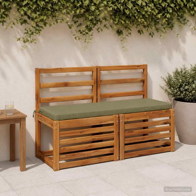 vidaXL Cuscino per panchina SOEST rettangolare in poliestere verde con fodera rimovibile e resistenza ai raggi UV