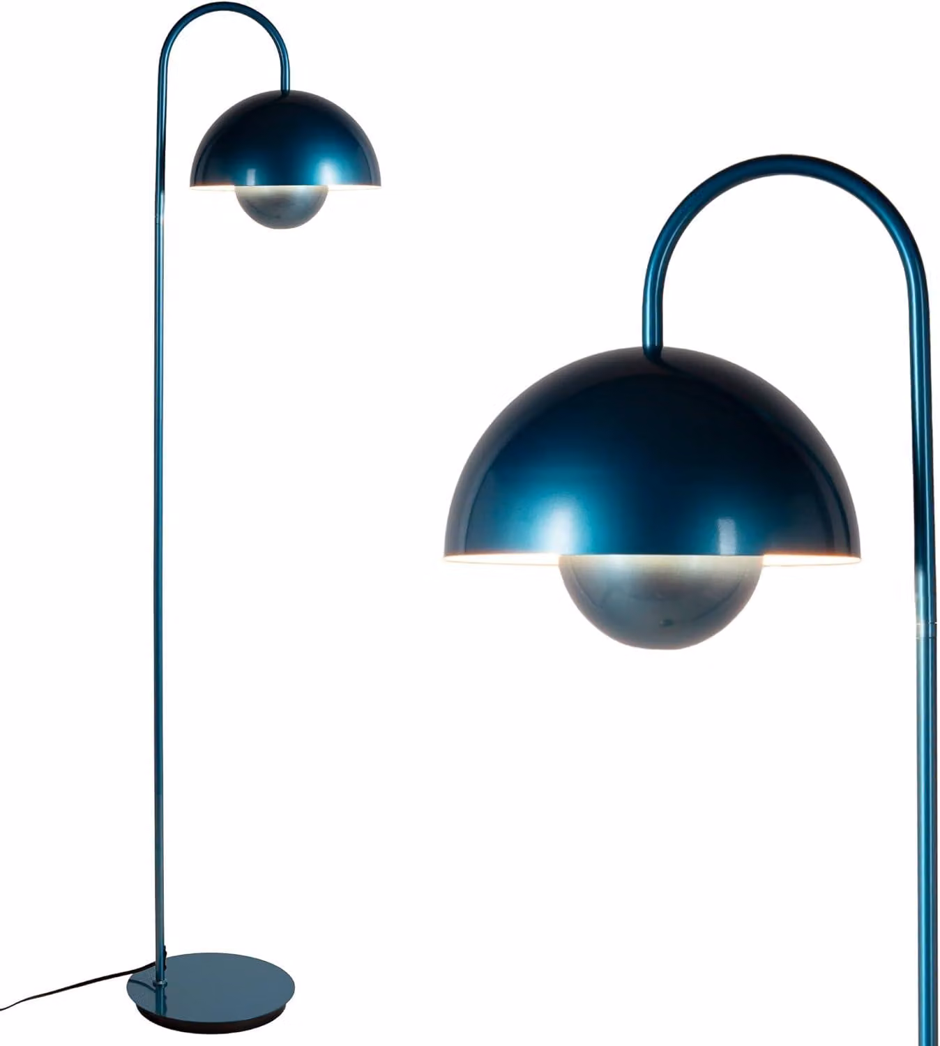 Lampada da terra ALPINALUZ a forma di Zeta, design nordico, metallo, attacco E27, blu