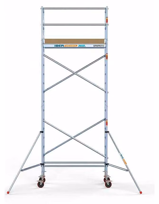 Piattaforma elevatrice mobile - Altezza di lavoro: 6,2 metri - Larghezza: 135 cm - Lunghezza: 190 cm - Scala a ponte in alluminio - Piattaforma elevatrice per edilizia