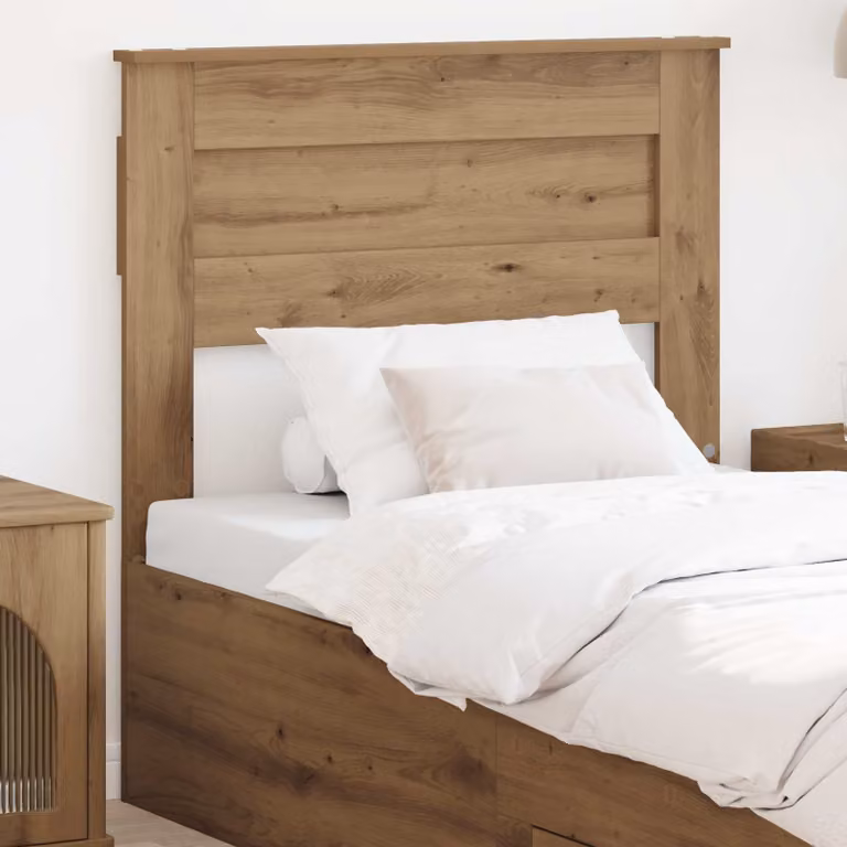 Testiera per letto vidaXL in legno ingegnerizzato color rovere, stile minimalista