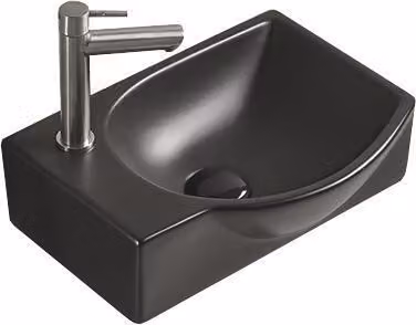 Mexen Mista lavabo da appoggio destro 40 x 28 cm, nero opaco - 22174085R