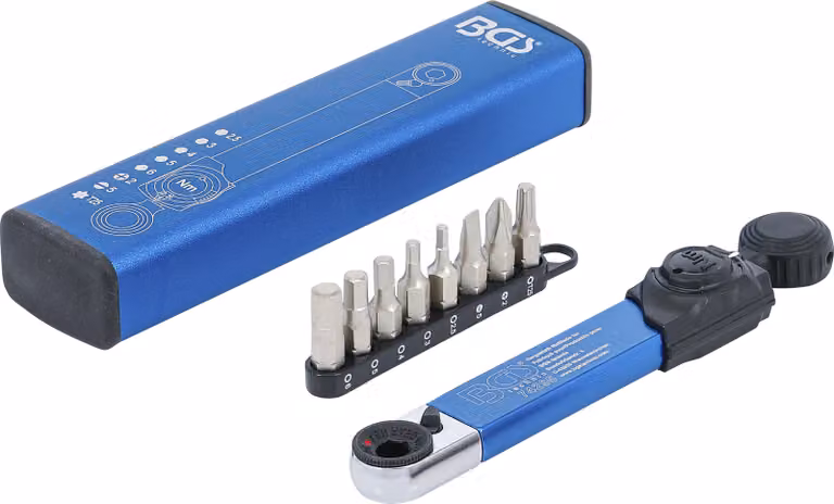 BGS Chiave dinamometrica uscita esagono 6,3 mm (1/4") 2 - 10 Nm con set di punte 9 pz. - 74295