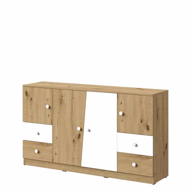 Cassettiera combinata CHIMA 1 – rovere artisan / bianco