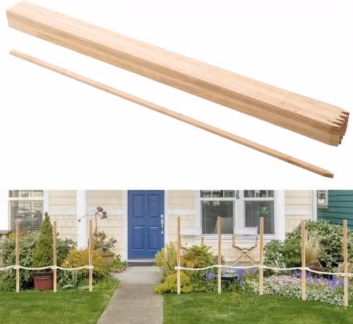 Set di 25 pali in legno di abete VEVOR per recinzione e segnalazione confini, colore marrone, L/P/H: 17,53 x 12,7 x 121,92 cm