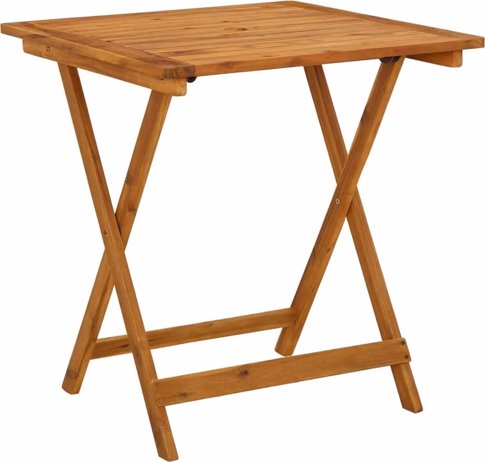The Living Store Tavolo da giardino pieghevole 70 x 70 x 75 cm in legno massiccio di acacia