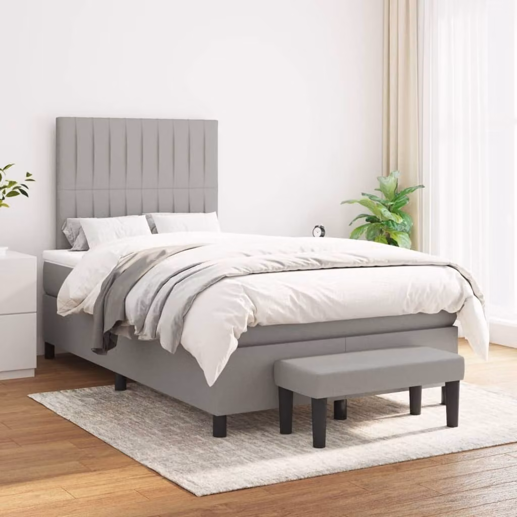 Maison Exclusive - Giroletto a Molle con Materasso Grigio Chiaro 120x200cm Tessuto