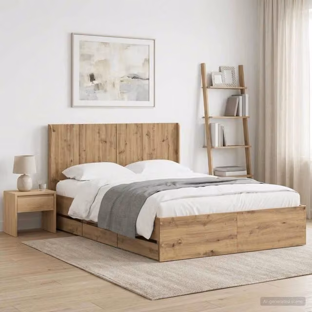 Struttura del letto con stoccaggio e testata Rovere Artigianale 3445803