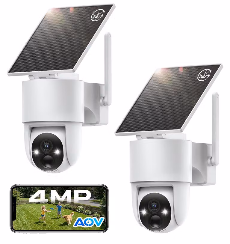 Telecamera di sicurezza esterna - Risoluzione 4MP - Wireless con pannello solare - Visione notturna HD