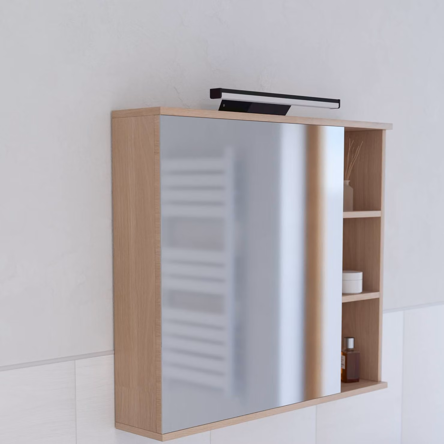 EGLO connect Luce per specchio a LED Smart Regello-Z, nero dimmerabile, Nero, Bagno, Alluminio, Moderno