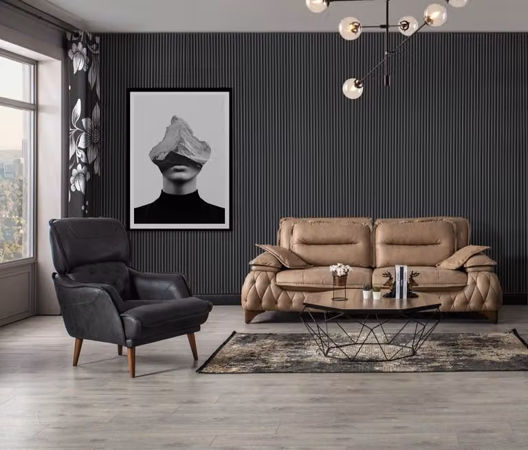 Polstermöbel Sofalandschaft Couchmöbel Sofa Couch Sofagarnitur 3+1