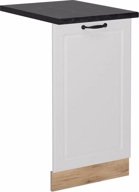 Pannello frontale per lavastoviglie da incasso Vicco R-Line Bianco rustico e Rovere dorato con PL Antracite, Larghezza: 45 cm