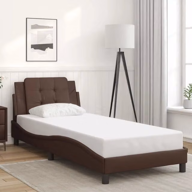 Giroletto senza materasso Zadar vidaXL in similpelle marrone L/P/H: 200 x 80 x 35 cm