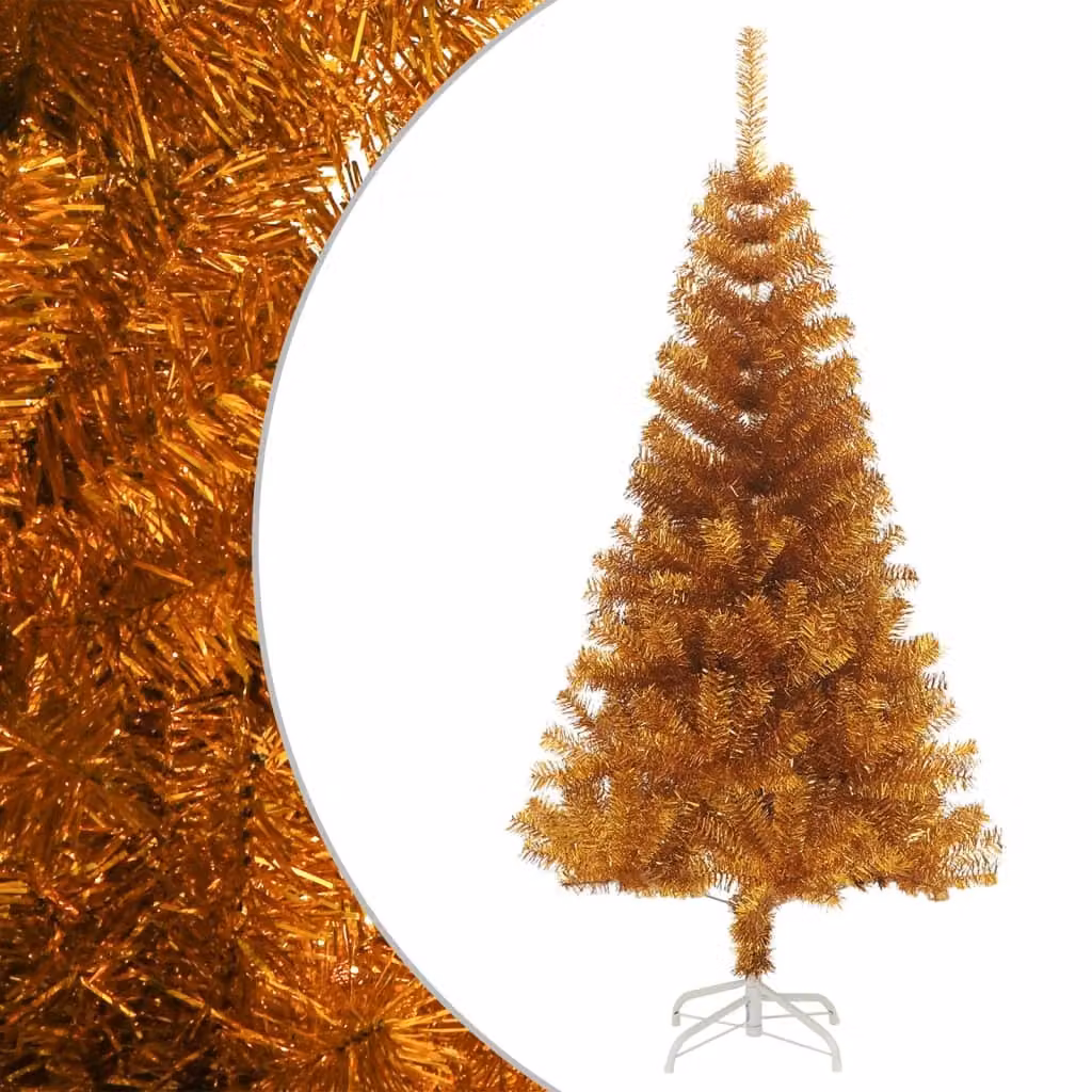 Albero di Natale artificiale con supporto dorato 150 cm PET