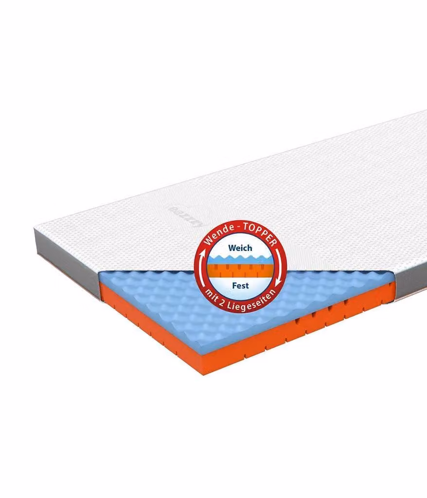 Genius eazzzy Topper Premium Cube Advance altezza 9 cm, coprimaterasso, coprimaterasso reversibile 2 in 1 con funzione rinfrescante, schiuma memory, 140*200 cm