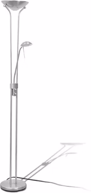 Lampada da terra moderna a LED dimmabile in acciaio inossidabile argento, Altezza: 180 cm