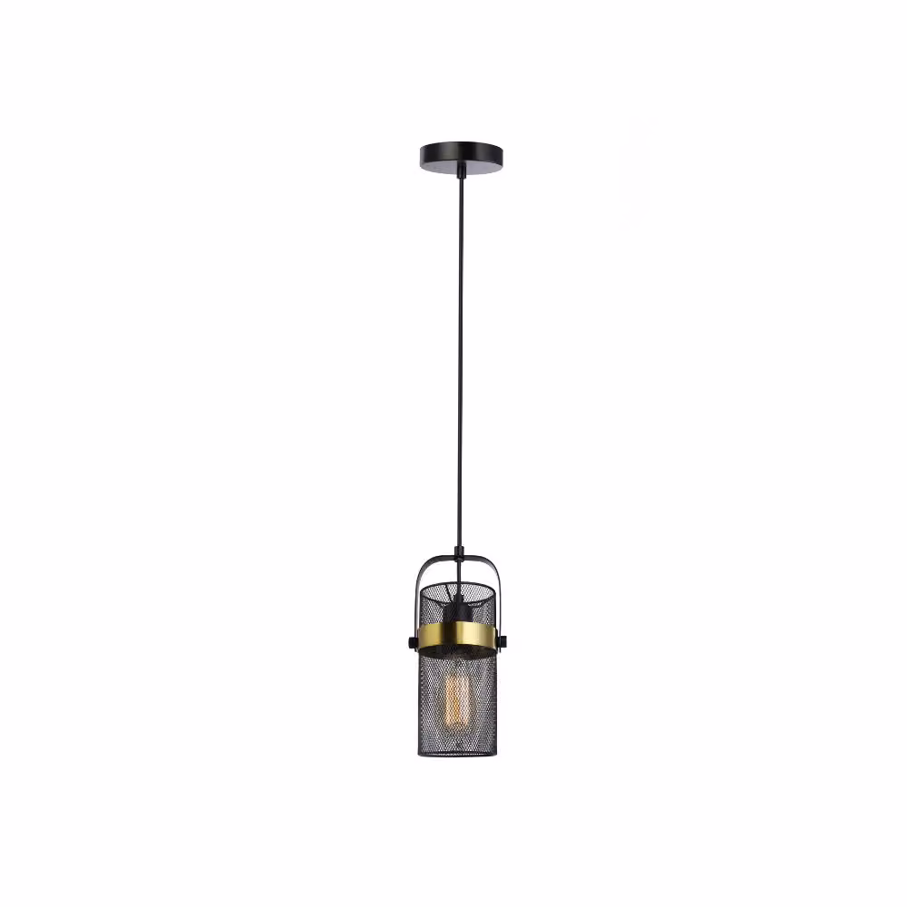 HOME DELUXE - Lampada a sospensione LUMINOS - Nero / Oro, Luce antiabbagliante, 10,5 x 153 cm, Metallo / Rattan I Luci a sospensione Luci a sospensione Lampada a sospensione