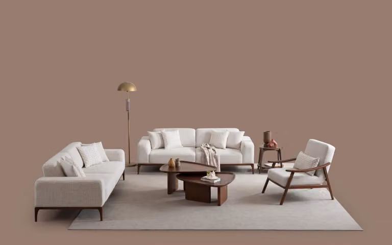 Sofagarnitur 3+3+1 Sitzer Wohnlandschaft Sofa Couch Polster Garnitur Sofas Leder