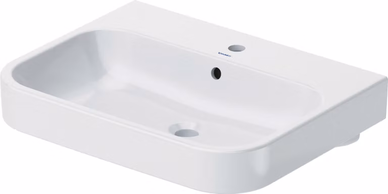 Duravit lavabo pour meuble Happy D.2 65cm avec trop-plein, avec plage pour robinetterie, 1 trou pour robinetterie, poli, 2318650027, 2318650027