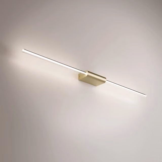 Brilliant Lampada da Parete e Soffitto LED in Alluminio Oro, Design Minimalista Cilindrico con Diffusore in Plastica, 9W, L: 87.2 cm