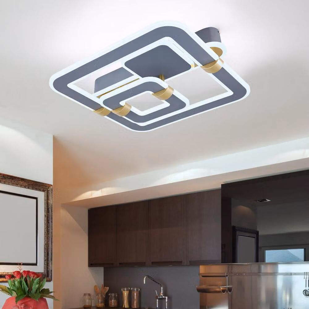Plafoniera a LED, telecomando dimmerabile, colore oro, L 50cm