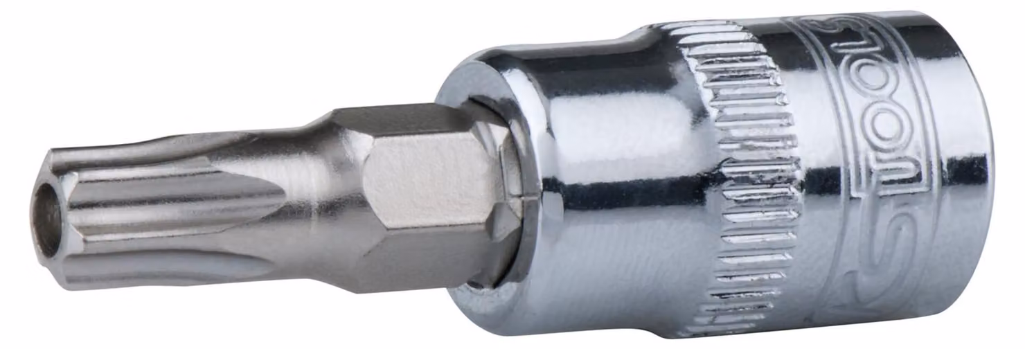 KS Tools 1/4" CHROMEplus bit socket TX con foro frontale, TB20