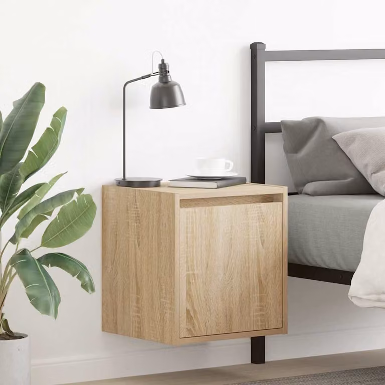 Set di 2 comodini da muro vidaXL in Rovere Sonoma, L 38 cm x P 34 cm x H 40 cm