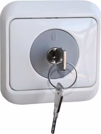 Serratura per presa elettrica n. 803 in grigio, con 2 chiavi