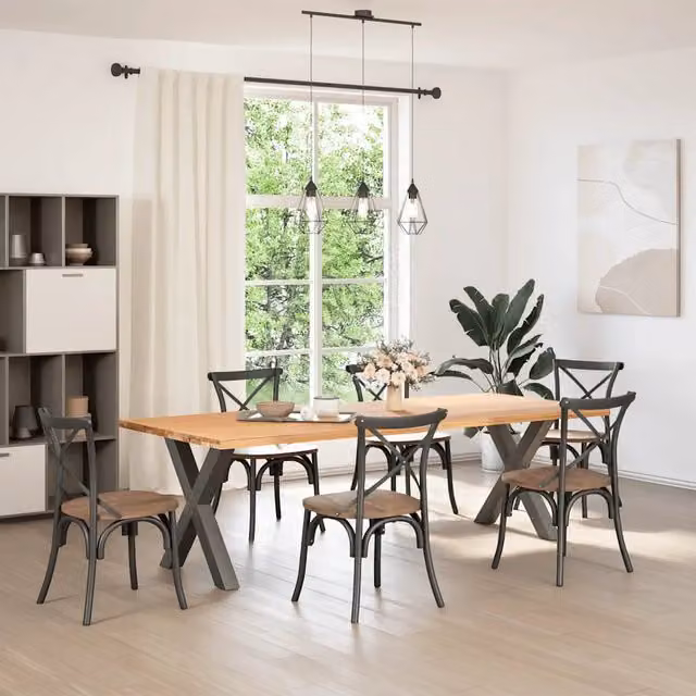 Gambe per tavolo da pranzo forma X 2 pz Antracite 70x(72-73) cm 4012978