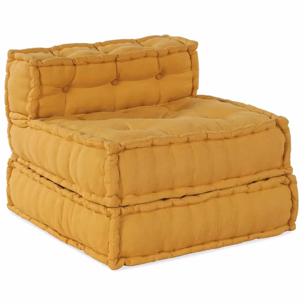 Divano Componibile Soft Body vidaXL in Tessuto Giallo L/P/H: 70 x 70 x 54 cm – 2